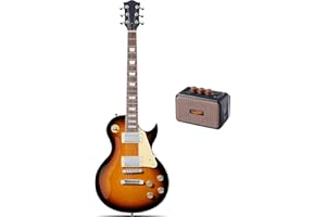 GENERIC SC Electric Guitar Series - SC Electric Guitar with 5W Mini Amplifier，Mahogany Body, Rosewood Fingerboard, Humbuckers Pickups, Tune-O-Matic Bridge, C Neck (Sunburst)