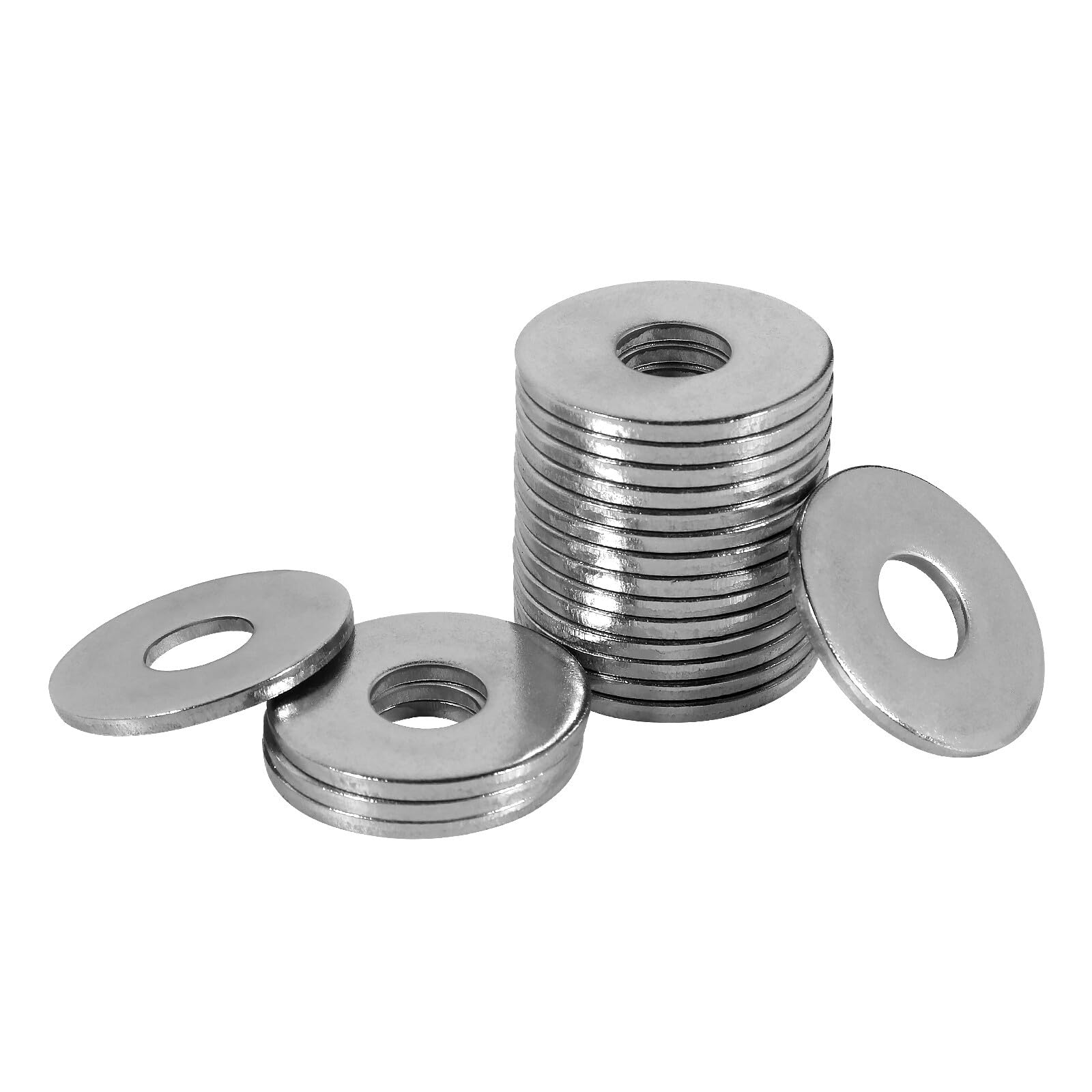 FOMGIIN Flat Penny Washer M6 x 18mm, A2 304 Stainless Steel Washers, Flat Repair Washer, Large Metal Washers, Round Washers for Screws & Bolts (Pack of 100)