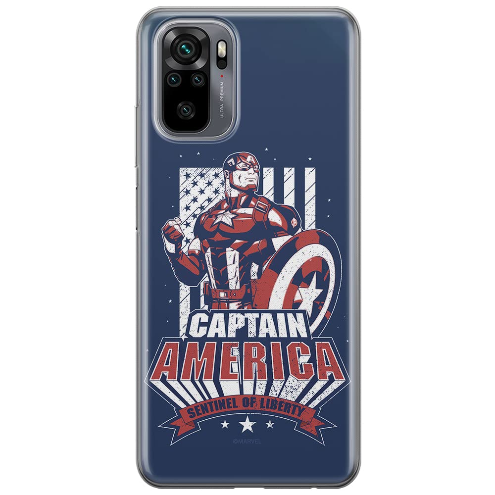 ERT GROUP mobile phone case for Xiaomi REDMI NOTE 10/ 10S original and officially Licensed Marvel pattern Captain America 018 optimally adapted to the shape of the mobile phone, case made of TPU