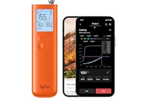 Typhur Sync Wireless Meat Thermometer with WiFi | Standalone Base and Control | Unlimited Range | Enhanced 10X Signal for Imp