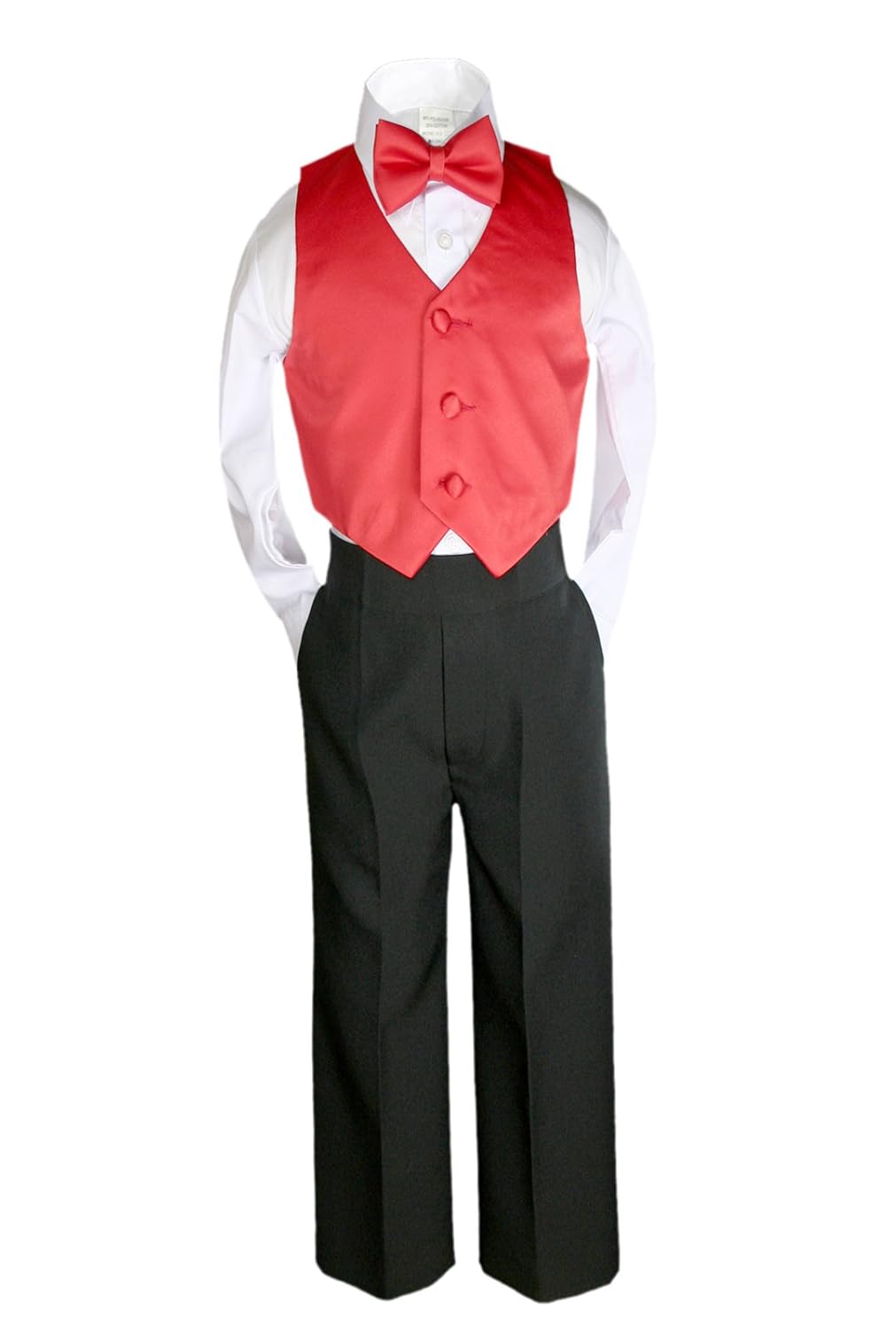 red dress shirt black tie
