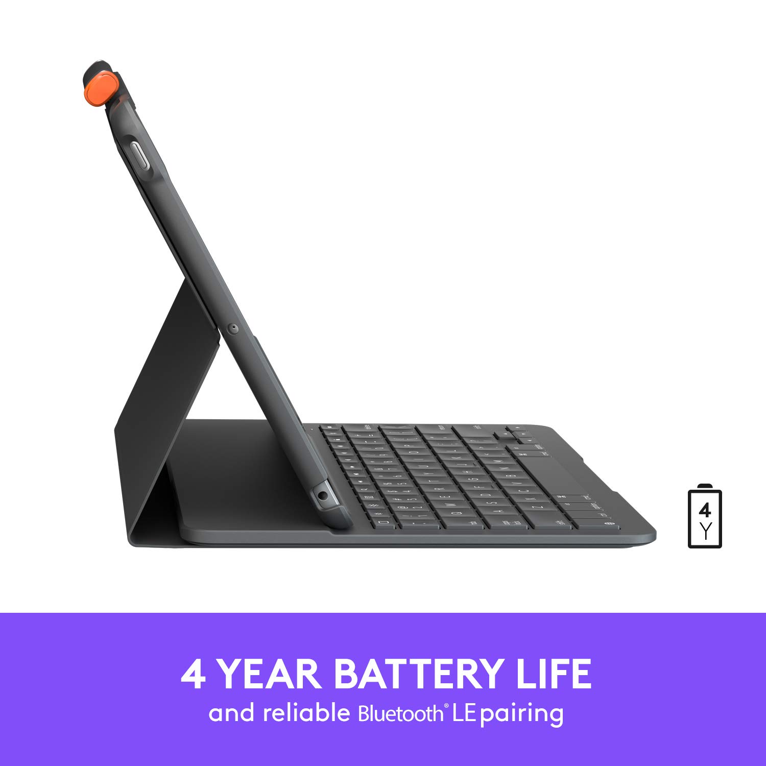 Logitech IPad (7th, 8th and 9th Generation) Keyboard Case Slim Folio with Integrated Wireless Keyboard (Graphite)