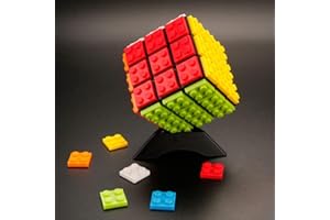 Generic Speed Magic Cube 3x3 Build-on Brick Smooth Turning Magic Cube Brain Teaser Puzzle and Building Bricks Toy Desk Toy Gr