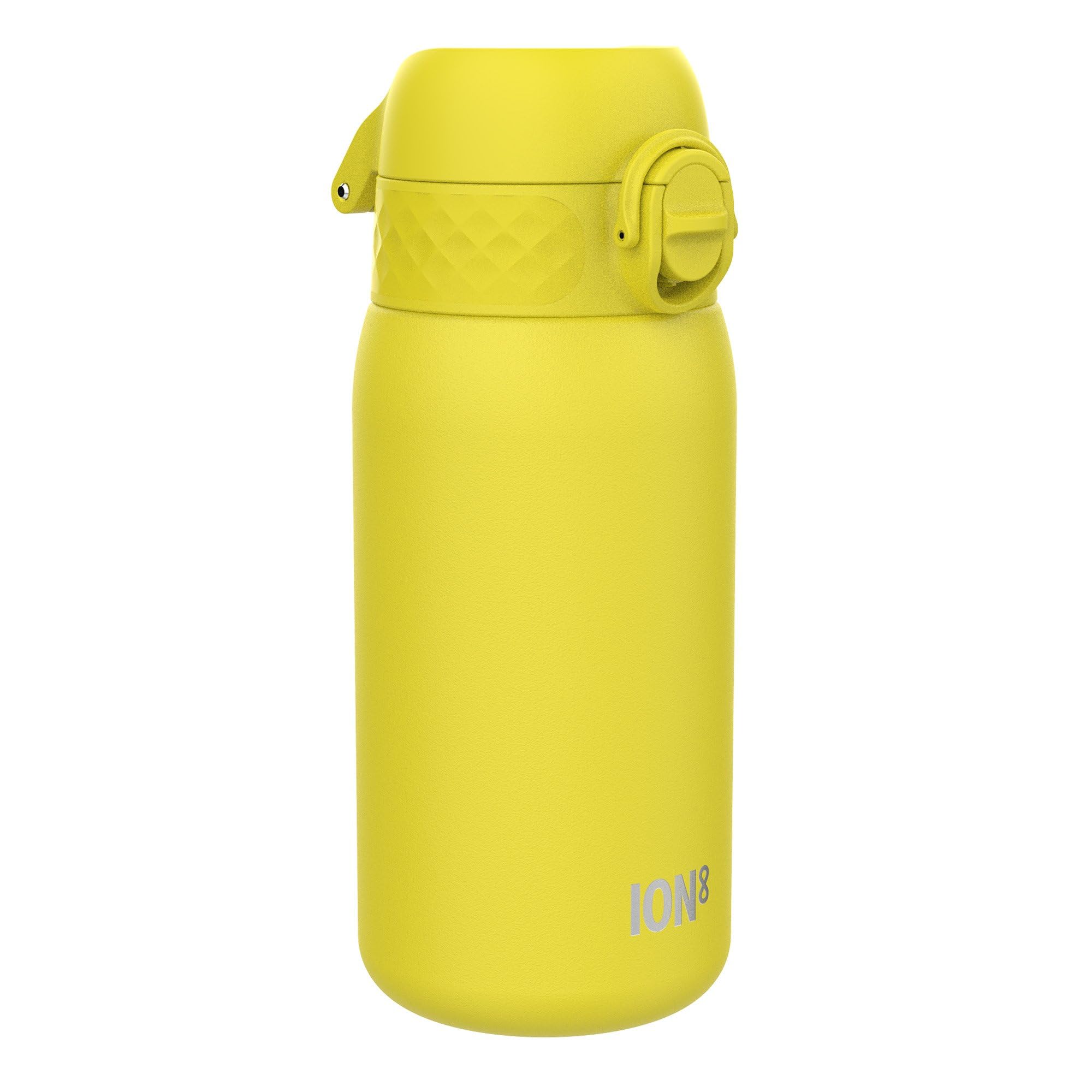 ION8 Vacuum Insulated Steel Water Bottle, 320 ml/11 oz, Leak Proof, Easy to Open, Secure Lock, Dishwasher Safe, Carry Handle, Metal Water Bottle, ThermoShield Stainless Steel, Yellow