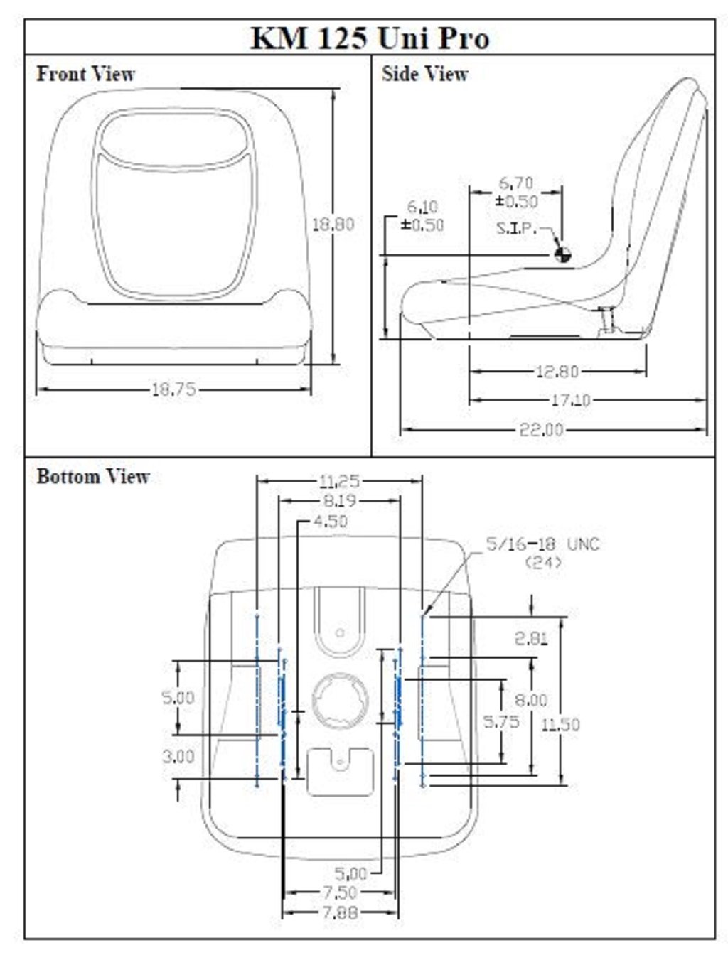 Amazon.com: Kubota BX1870 BX2670 Series Tractor Seat KM 125 Uni Pro Bucket  Seat Kit: Industrial & Scientific