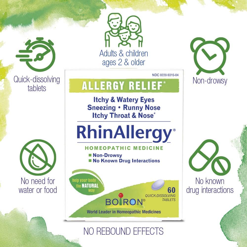 Boiron Rhinallergy Homeopathic Medicine for Allergy Relief, 60 Count: Health & Personal Care