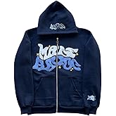 ZENMANCHEN Y2k Hoodies Puff Print Hoodie Grunge Graphic Zip Up Hoodies Y2k Jacket Hip Hop Streetwear Aesthetic Sweatshirts