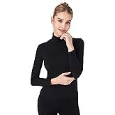 Liang Rou Women's Mock Turtleneck Ultrathin Long Sleeve Thermal Baselayer Undershirt Top