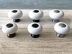 Drawer Knob Ceramic Cabinet Pull Handle Silver