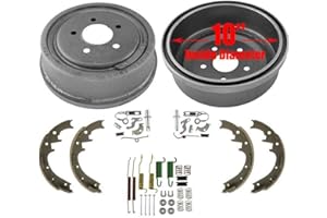 Mac Auto Parts LARGER 10 inch Brake Drums Brake Shoes for 4x4 4 Wheel Drive Models Ford Ranger 10" Larger Size 6pc 98-09