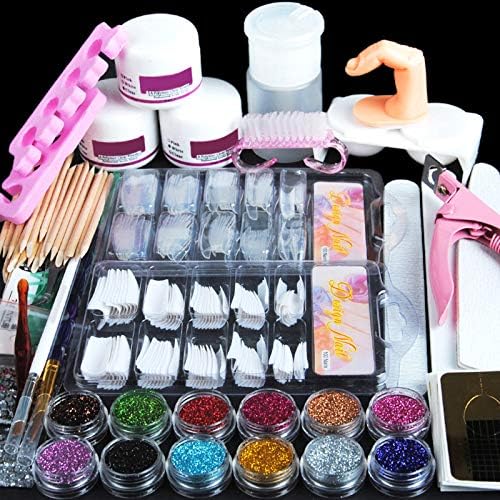 Acrylic Nail Kit Nail Acrylic Powder Glitter Nail Art False Nail Tips Decoration Tools Manicure Set
