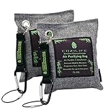 Air Purifying Bag - COZILIFE Natural Bamboo Charcoal Bag , Activated Moso Bamboo Charcoal, Odor Absorber Remover Bag, Gift Box Packing, Moisture Control, 200G (Pack of 2)