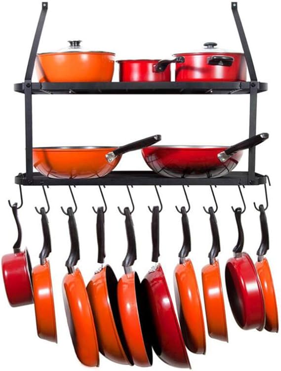 ER-JI Montado en la Pared macetas de Rejilla con 2 Capas de 10 Ganchos