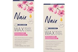 Nair Hair Remover Wax Ready-Strips 40 Count Legs/Body (2 Pack)