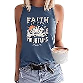 Faith Can Move Mountains Matthew Tank Tops Women Outdoor Hiking Shirt Tops Adventure Sleeveless Camping Tank Tops