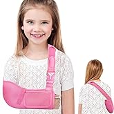 VISKONDA Kids Arm Sling,Mesh Medical Sling with Adjustable Shoulder Pad,Breathable Children Arm Support Shoulder Immobilizer Brace for Elbow,Wrist Injury,Torn Rotator Cuff,Post-Surgery(Pink,XX-Small)