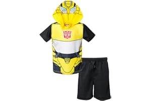 Transformers Optimus Prime Bumblebee Megatron Athletic Pullover T-Shirt and Mesh Shorts Outfit Set Toddler to Big Kid