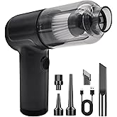EDOMOL Handheld Car Vacuum Cleaner,Portable Small Cordless Air Duster,5000Pa Mini Rechargeable Dust Buster,4-in-1 High Power Hand Detail Blower Kit with Multi-Nozzles for Car, Home, Office, Pet