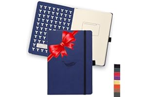 DINGBATS* NOTEBOOKS Dingbats Wildlife Dotted Journal A5 - Vegan Leather Hard Cover, Ideal for Work, Travel - Pocket, Elastic Closure, Bookmark
