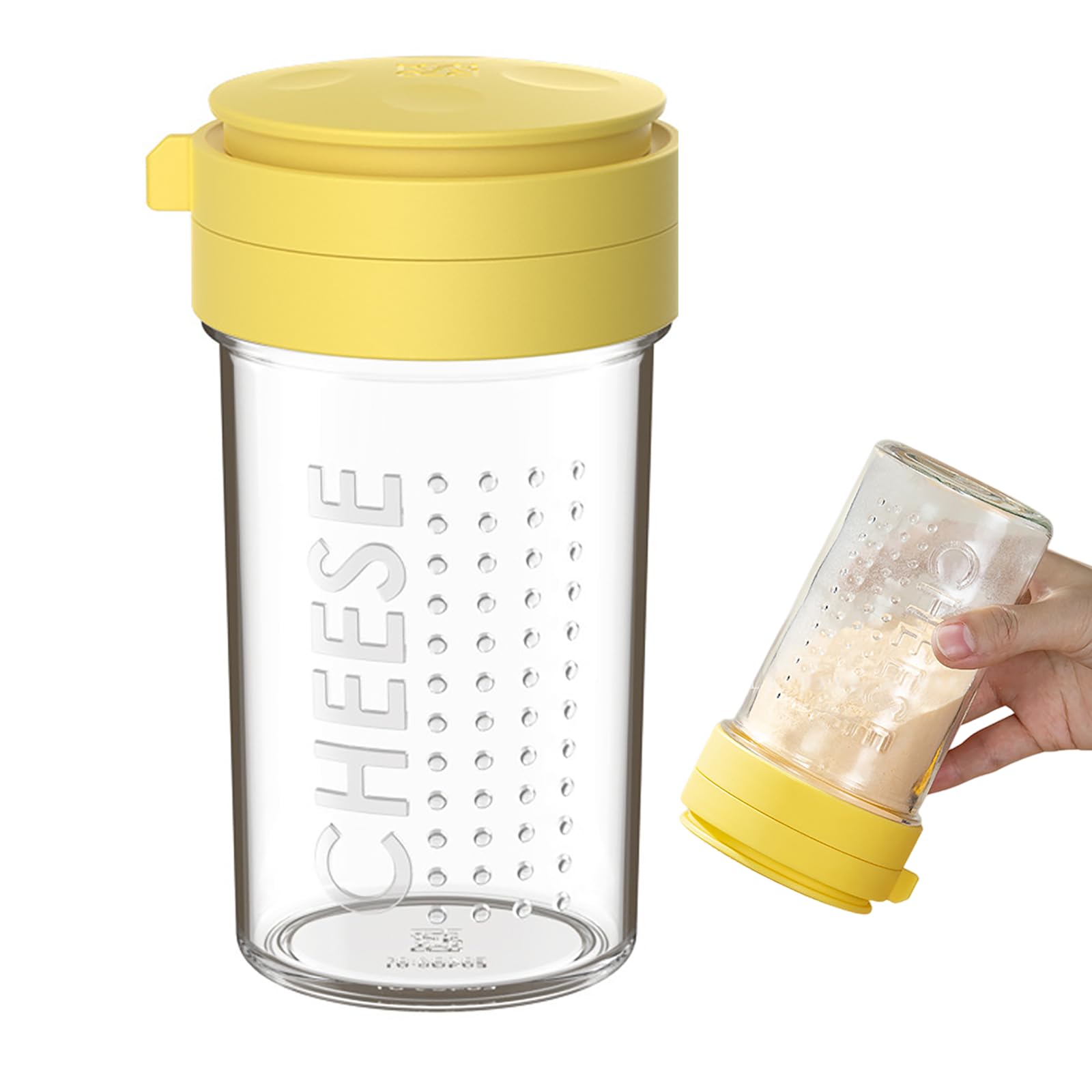 Photo 1 of 12-Ounce Glass Parmesan Cheese Shaker with Airtight Lid - Anti-Clogging Dispenser for Grated Cheese, Sugar, Matcha & Spices