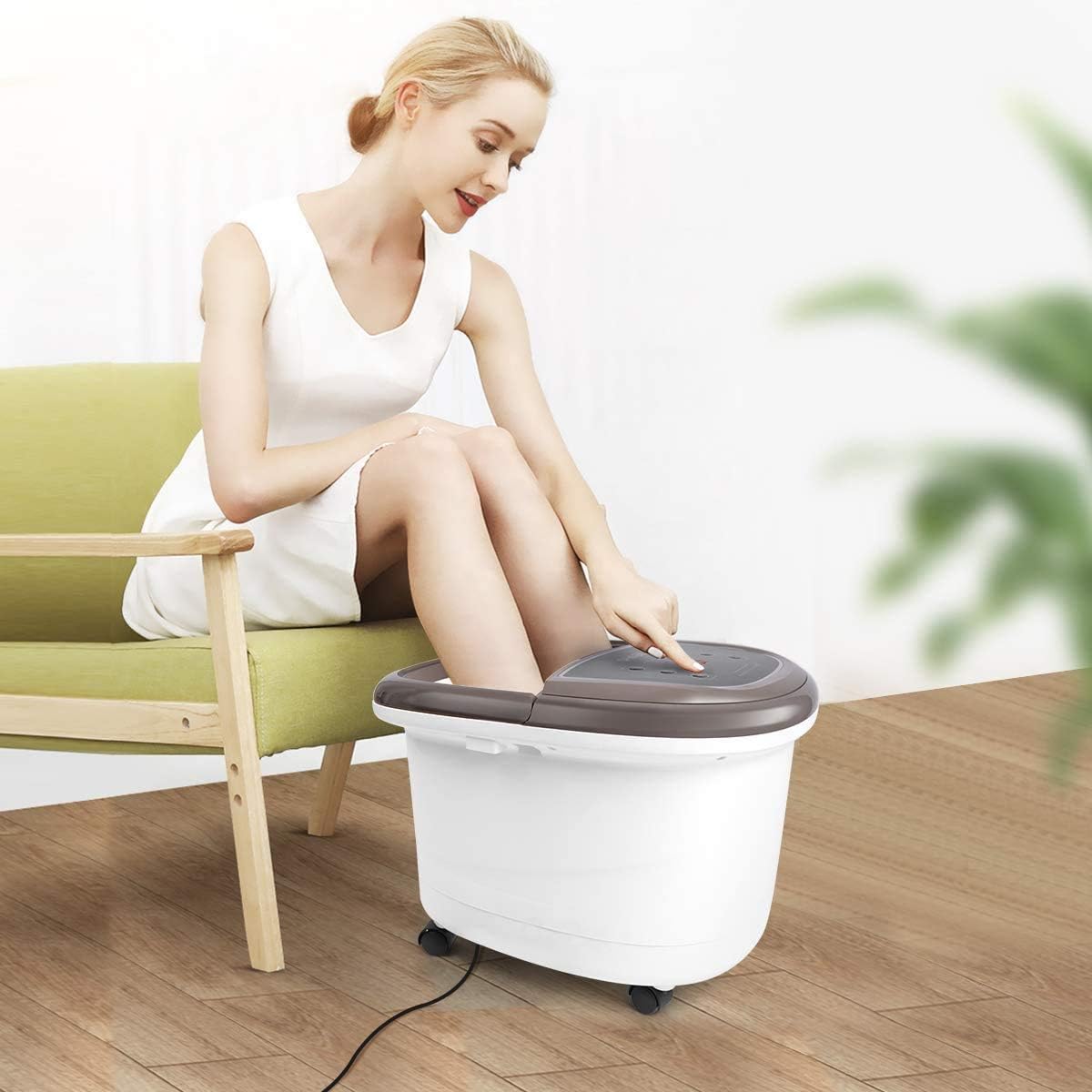 RENPHO Foot Spa Bath Massager with Fast Heating, Automatic Massage