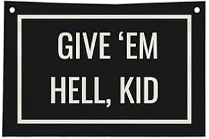 ICEWHITEY Kids Room Wall Decor,Boys Playroom Decor Canvas Banner, Funny Give Em Hell Kid Hanging Canvas Banner Flag Wall Art Decor for Boys Nursery Kids Bedroom Playroom, 20x30 in