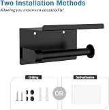 susswiff Self Adhesive Toilet Paper Holder with Phone Shelf Matte Black view 3
