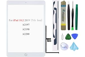 DEDIA White Touch Screen Replacement Parts Digitizer Glass Assembly for iPad 7 7th Generation 2019 10.2 inch (A2197 A2198 A2200) with Home Button +Pre-Installed Adhesive +Professional Tool Kit