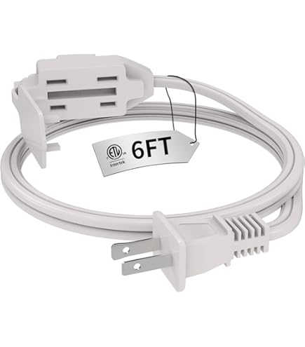 3-Pack 6ft Household Extension Cords - Polarized 13A 125V 1625W 16/2 SPT-2