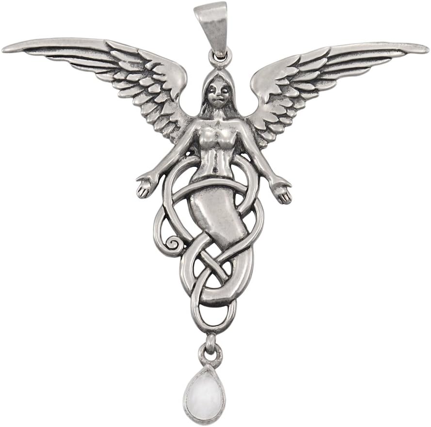 Sterling Silver Melusine Pendant Moonstone Drop Fairy