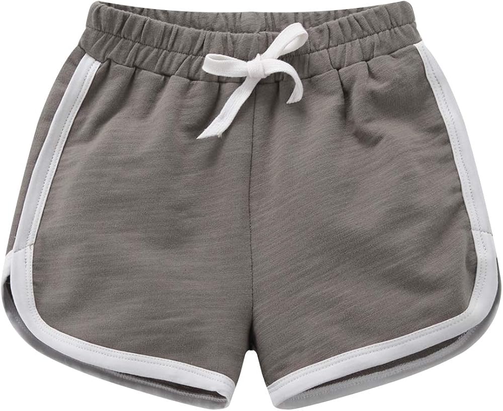 Girls Boys 3 Pack Running Athletic Cotton Shorts, Kids Baby Workout and Fashion Dolphin Summer Beach Sports: Clothing