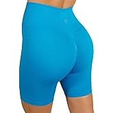 MAXXIM Womens Seamless Biker Shorts High Waisted Scrunch for Yoga Gym Workout Running Exercise Fitness Shorts Blue X-Small