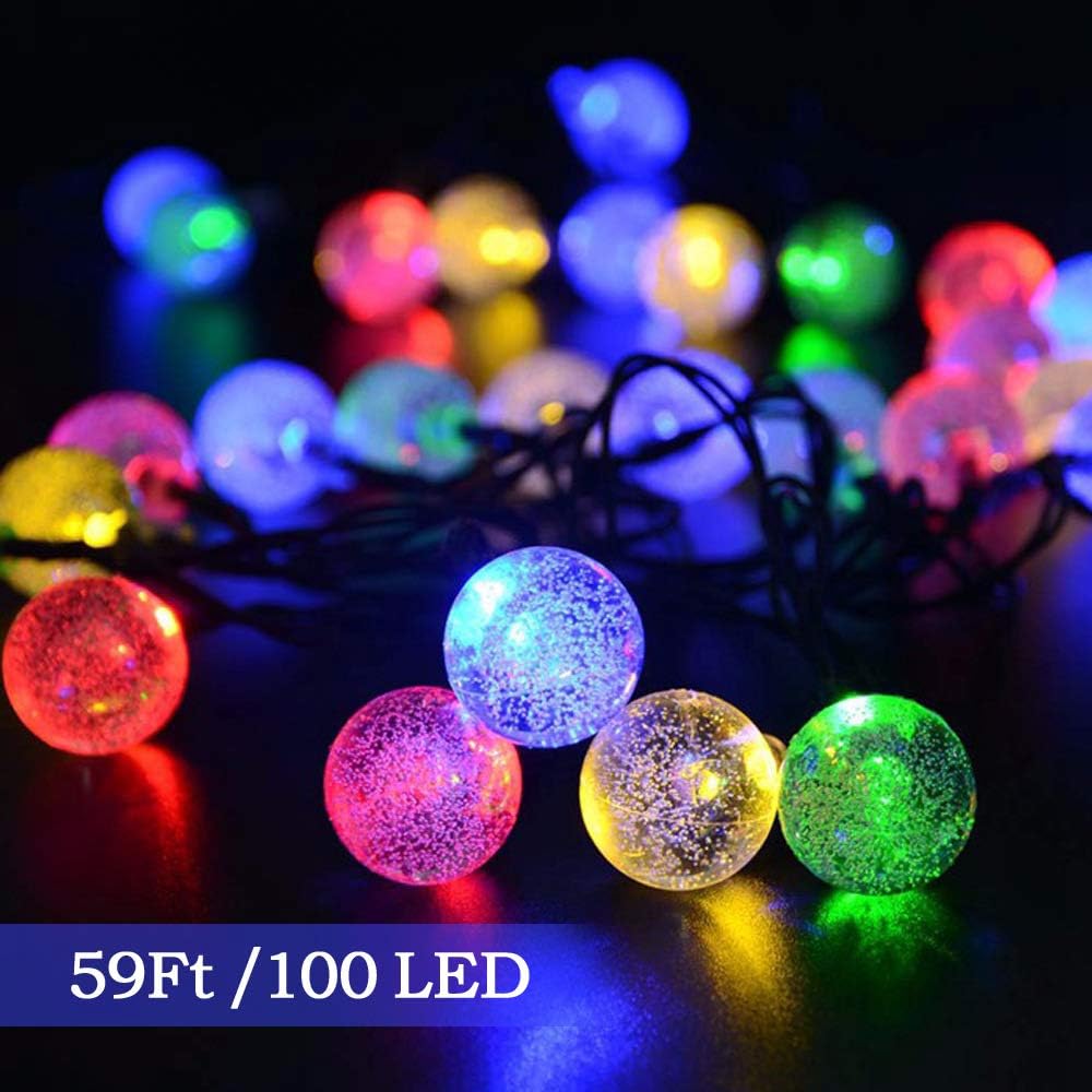 Solar String Lights, 59Ft 100 LED Globe String Lights - Image 3