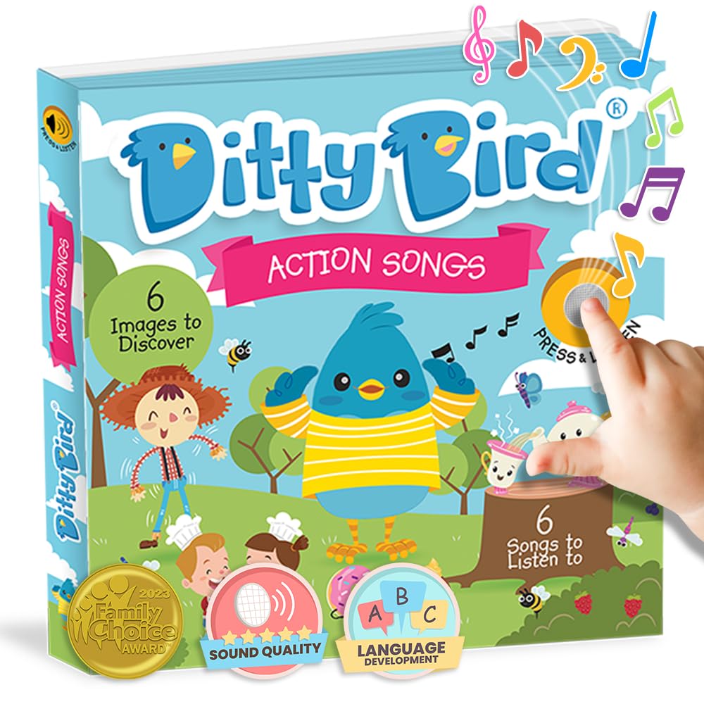 DITTY BIRD Musical Books for Toddlers | Fun Children's Nursery Rhyme Book | I’m a Little Teapot Book with Sound | Interactive Toddler Books For 1 Year Old to 3 Year Olds | Sturdy Baby Sound Books