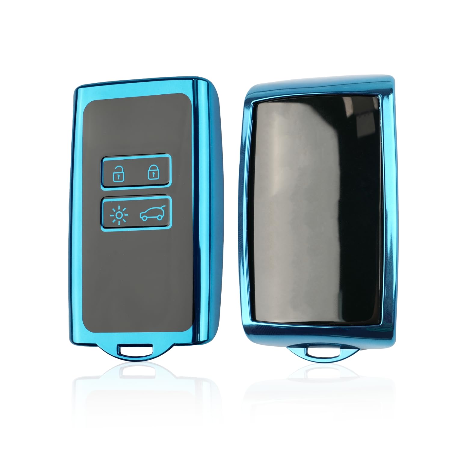 SHAOHAO Compatible with Dacia Duster 3 / Renault Clio 5 /Dacia Sandero 3 2021-2024 TPU Silicone Car Key Cover Duster 3 Blue