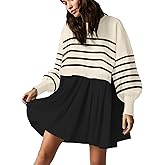 Womens Oversized Sweater Dress Spring Fall Trendy Long Sleeve Crewneck Pullover Tops Relaxed Fit Sweatshirts Mini Dresses