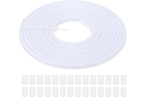 PATIKIL Boning for Sewing, 10 Yard 6mm Wide Polyester Sew-Through High Density Corset Boning with 40 Pcs End Caps for Corset 
