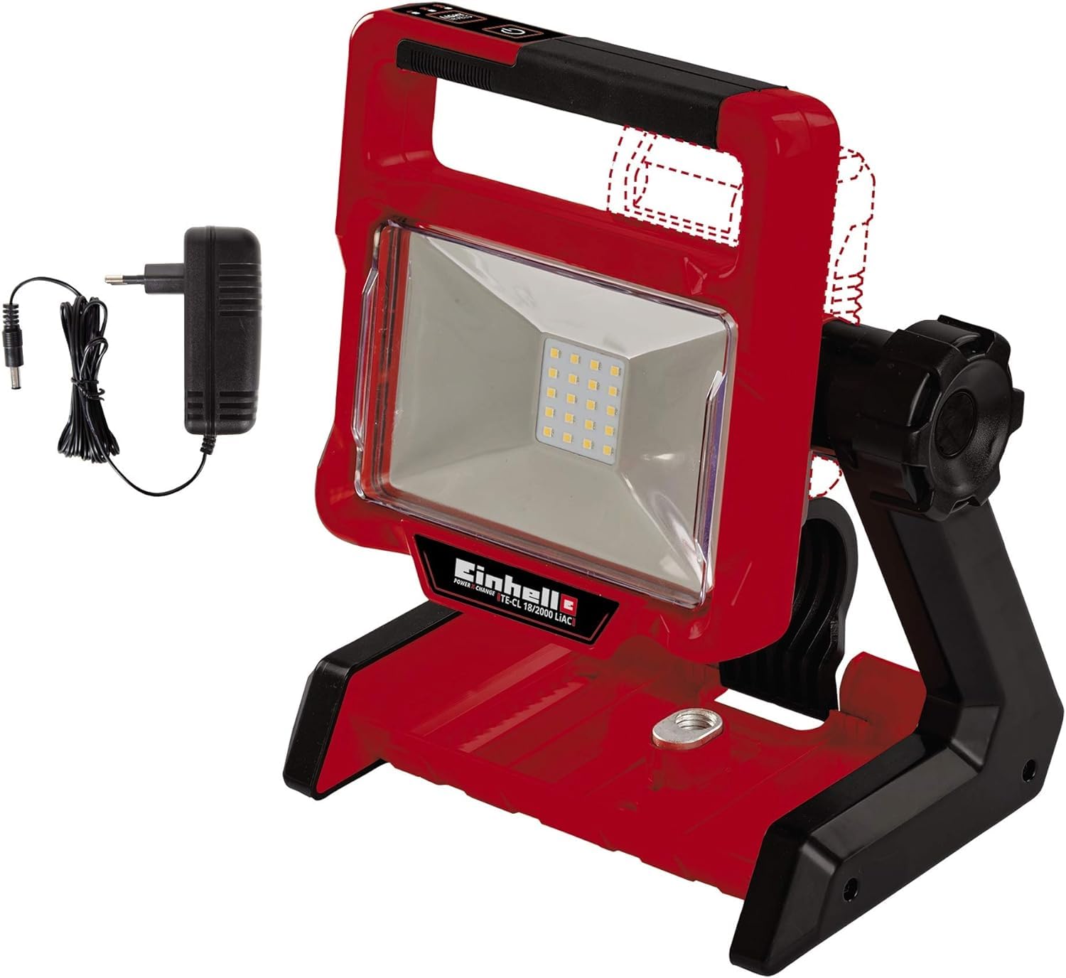 Einhell Work Light 18V Power X-Change, Portable Rechargeable, Battery & Mains Powered, Floodlight, Dimmable 20 x LED (2000Lm Max), Without Battery TE-CL 18/2000 LiAC Solo
