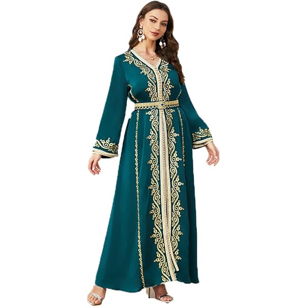 Kaftan for Women Green Dubai Moroccan Abaya Kaftan Hand Beaded Caftan  Farasha Jalabiya Arabic Maxi Dress by ZARDOZI Art (X-Small) at Amazon  Women's Clothing store