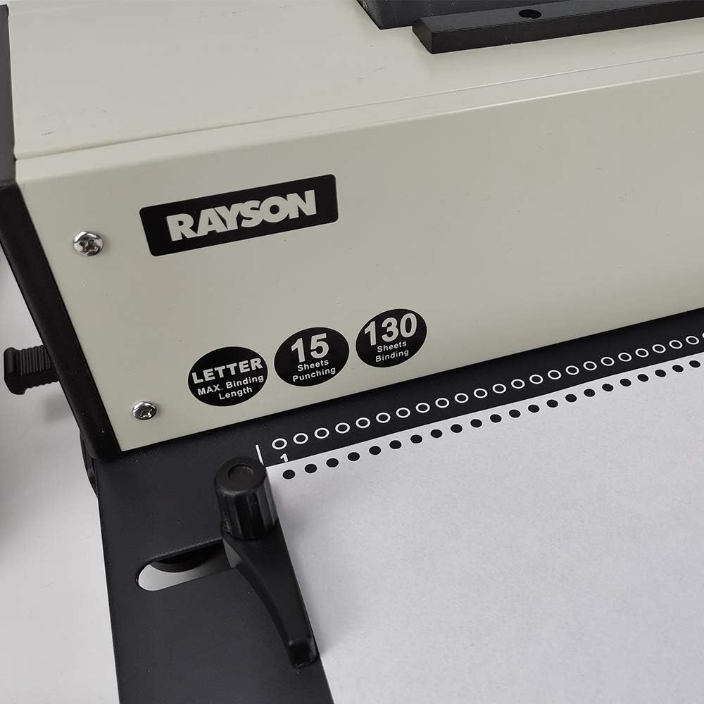 Rayson PD-1503 Coil Binding Machine 4:1 Binder with Electric Coil Inserter : Office Products
