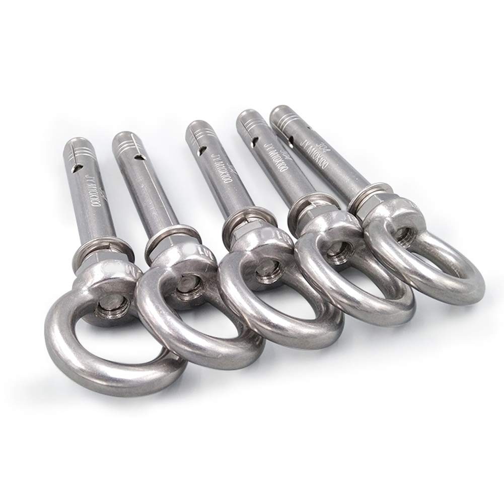 Preamer 5-Pack Eyebolt Bolt Stainless Steel Wall Concrete Brick Anchor Expansion Bolts Ring Screw Eyes, M6x70mm - Image 5