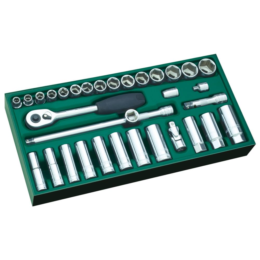 SATA ST09902SJ 33 Pieces 3/8” Drive 6 Point Metric Socket Tray Set