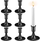 Cabaubl Candlestick Holders,Black Taper Candle Holder,Metal Candles Sticks Holders,Candle Holders for Table Centerpiece Wedding Christmas Table Decor, Set of 6