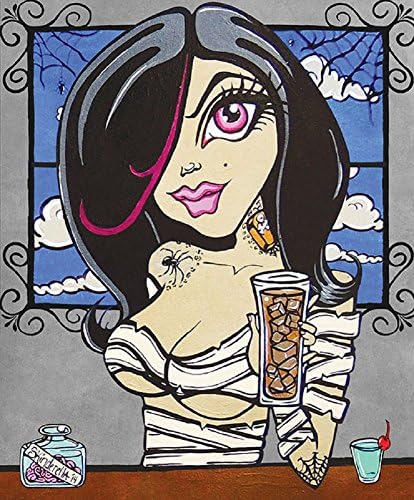 Mummified by Skinderella Sexy Undead Mummy Monster Girl Tattoo Canvas Art Print