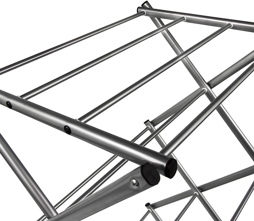 Home Vida Accordion Drying Rack 3-Tier X-Frame Clothes Airer with Foldable Metal Design, Indoor/Outdoor Use, Silver - Image 5