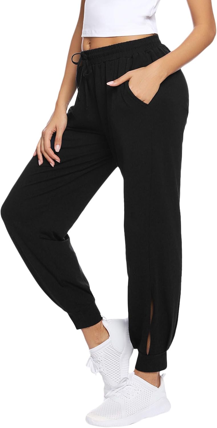 Aibrou Womens Sweatpants Drawstring Waist Harem Jogger Pants with Pockets: Clothing