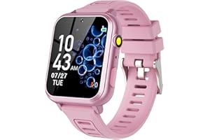 Wiszodet Smart Watch for Kids with 36 Games HD Touch Touchscreen Alarm Clock, Camera Music Player Pedometer Flashlight 12/24 hr Video & Audio Recording, Toys Gift for 3-12 Years Old Girls