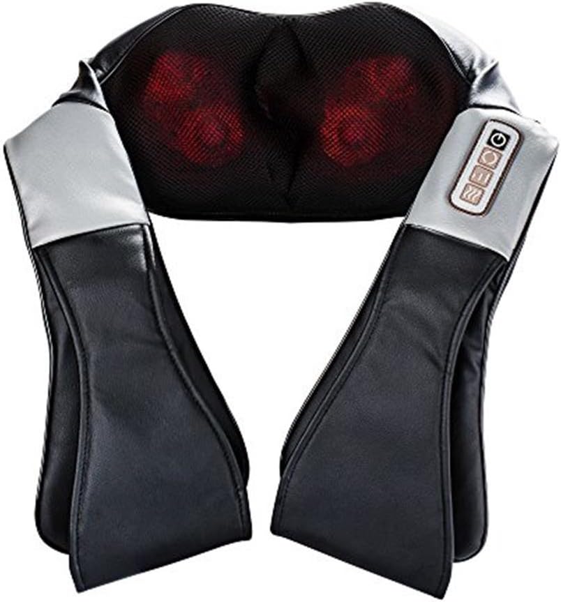IBUYTOP Neck and Shoulder Massager with Heat Shiatsu Kneading Massager,Kneading Massage Therapy Pillow with Heat to Relieve Sore Muscles, Stiffness, Back and Fibromyalgia Pain-Perfect for Office Chair