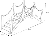 Shine Company Cedar Garden Bridge 3ft with Side Rails Natural Wood view 4