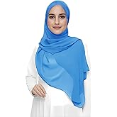 Premium Chiffon Hijab Head Scarf Shawl Wrap for Muslim Women Lightweight